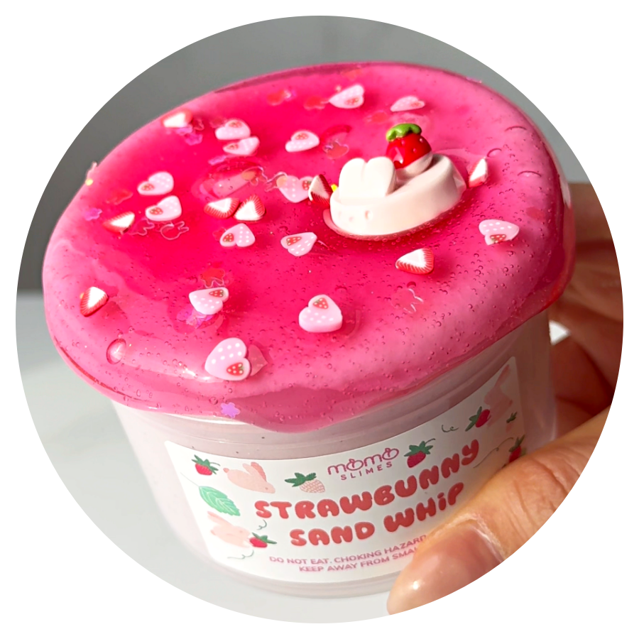 Strawbunny Sand Whip Slime – Momo Slimes