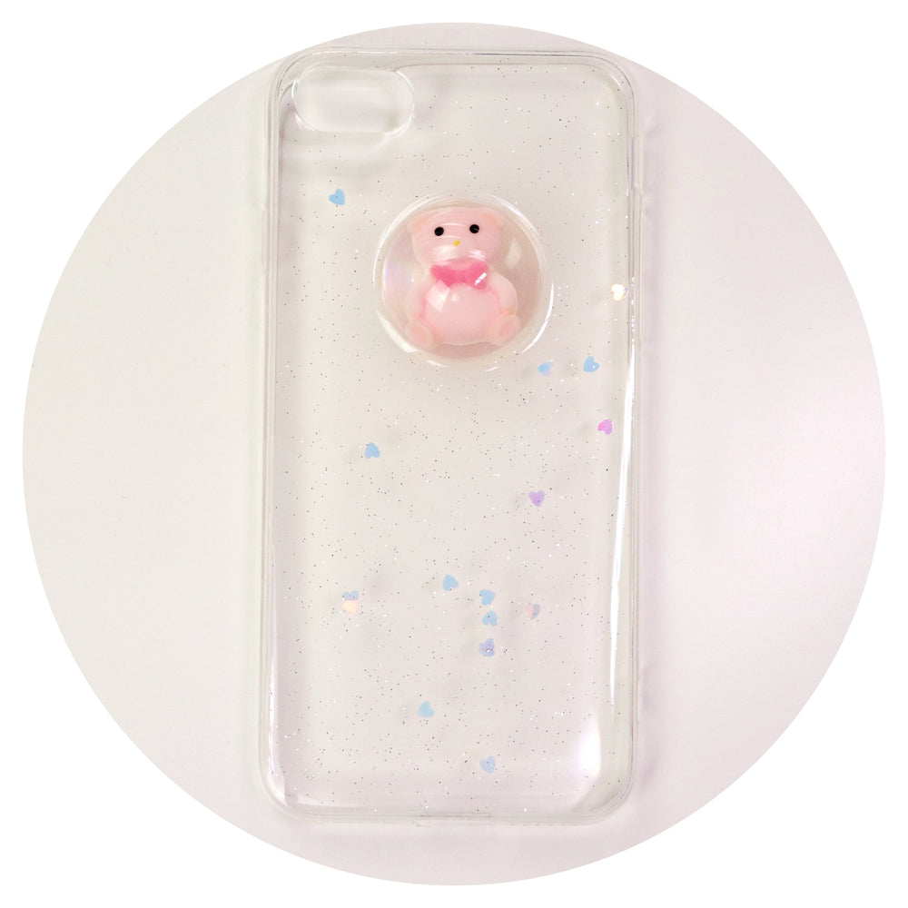 Pink Teddy Bear Clear Iphone Case (7,8)