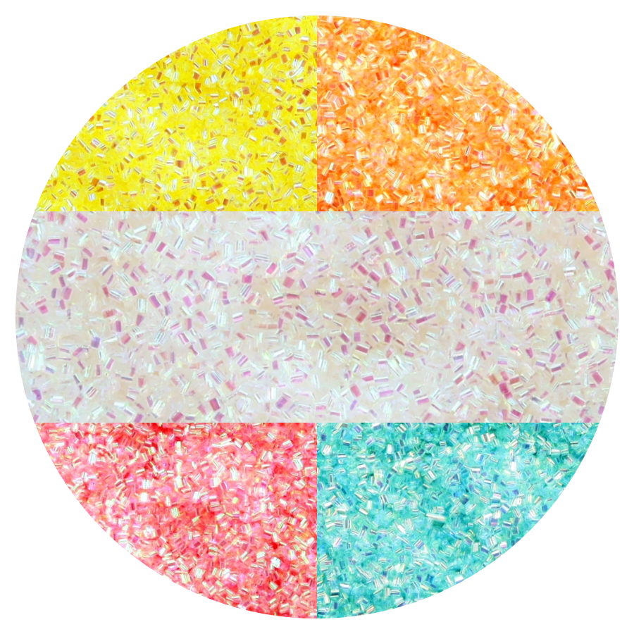 5 pack Glitter Resin Beads multi color
